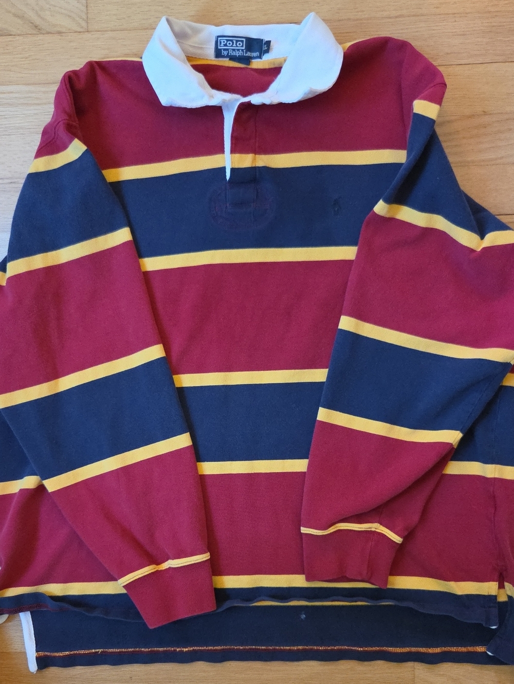 Vintage Polo Ralph Lauren Striped Long Sleeve Rugby Shirt - Men's XL